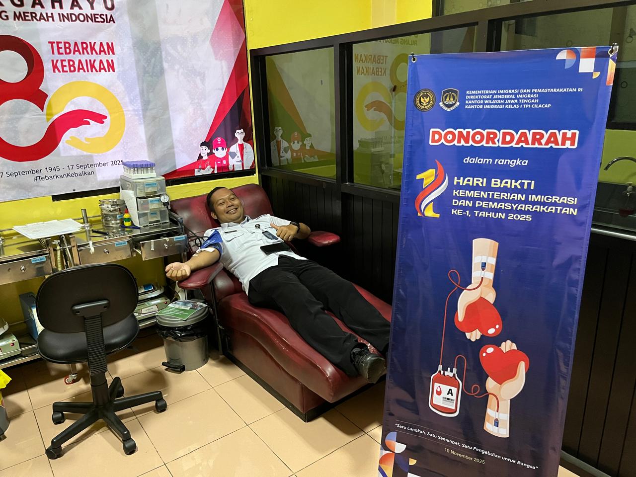 Kantor Imigrasi Cilacap Gelar Aksi Donor Darah Peringati Hari Bakti Kemenimipas ke-1